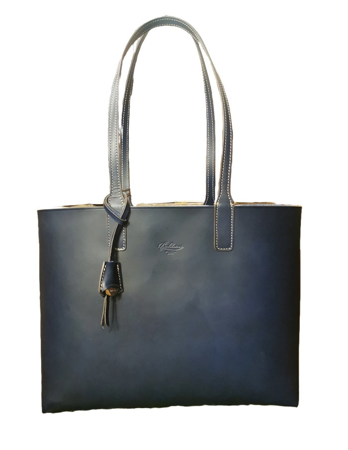 Shopper in pelle due manici Boldrini 07064 Notte