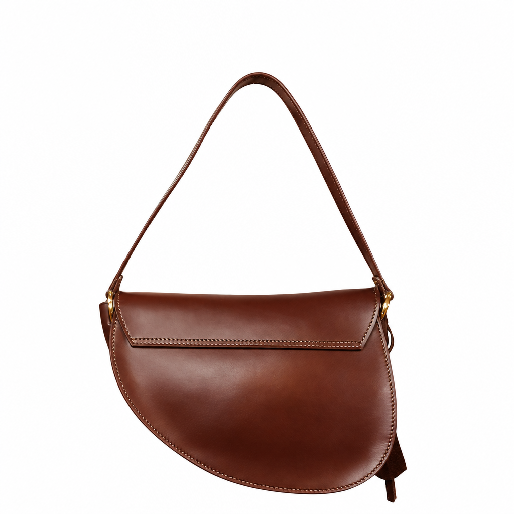 Borsa a sella in pelle con doppia tracolla Boldrini 07321 papaya