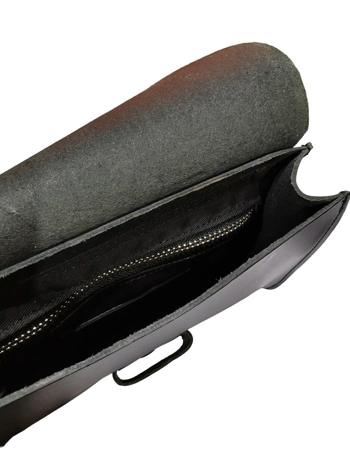 Rigid leather clutch bag Pelletteria Allegrini Filippo 1620 Black