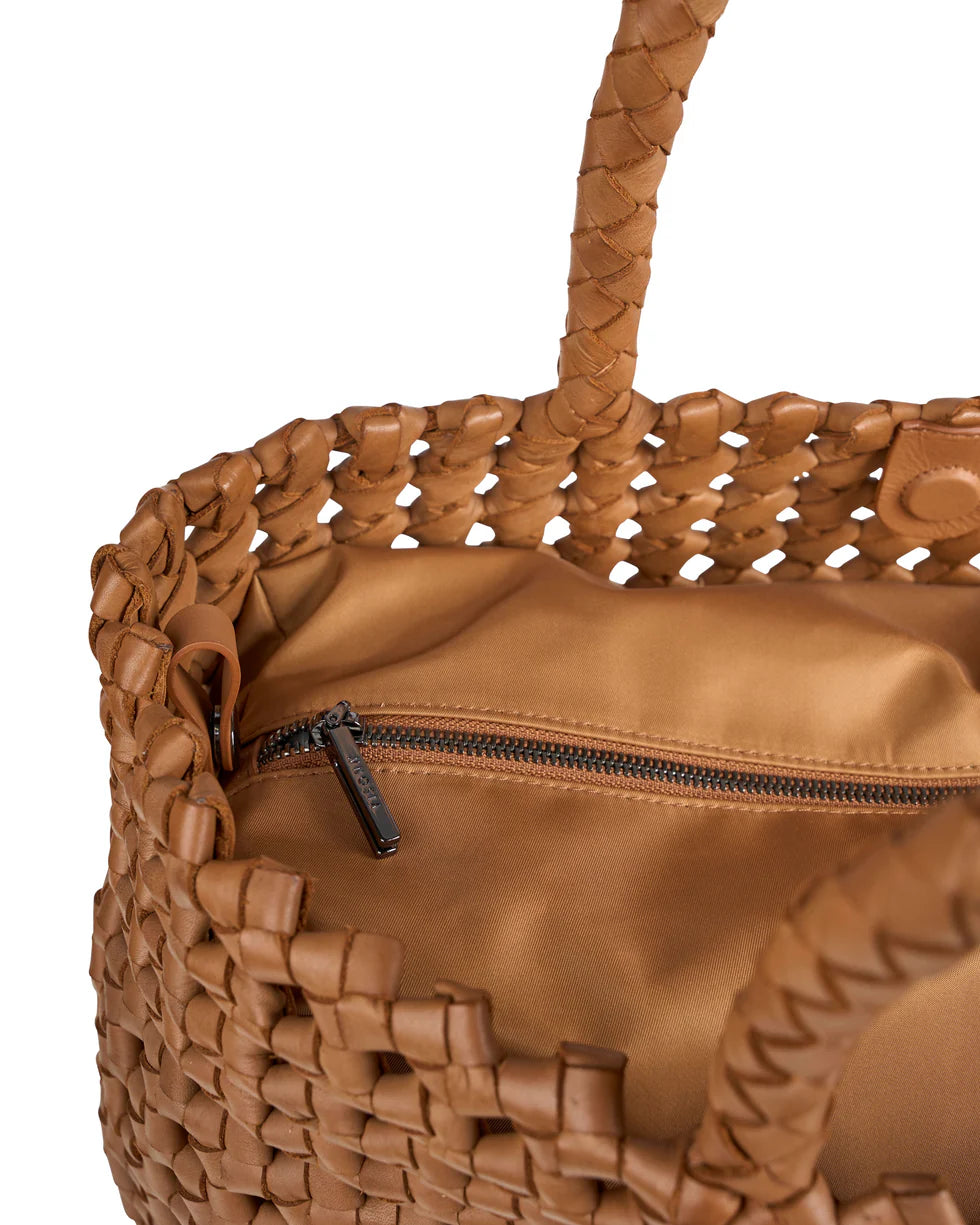 Borsa in pelle intrecciata Visonà 26456 cuoio