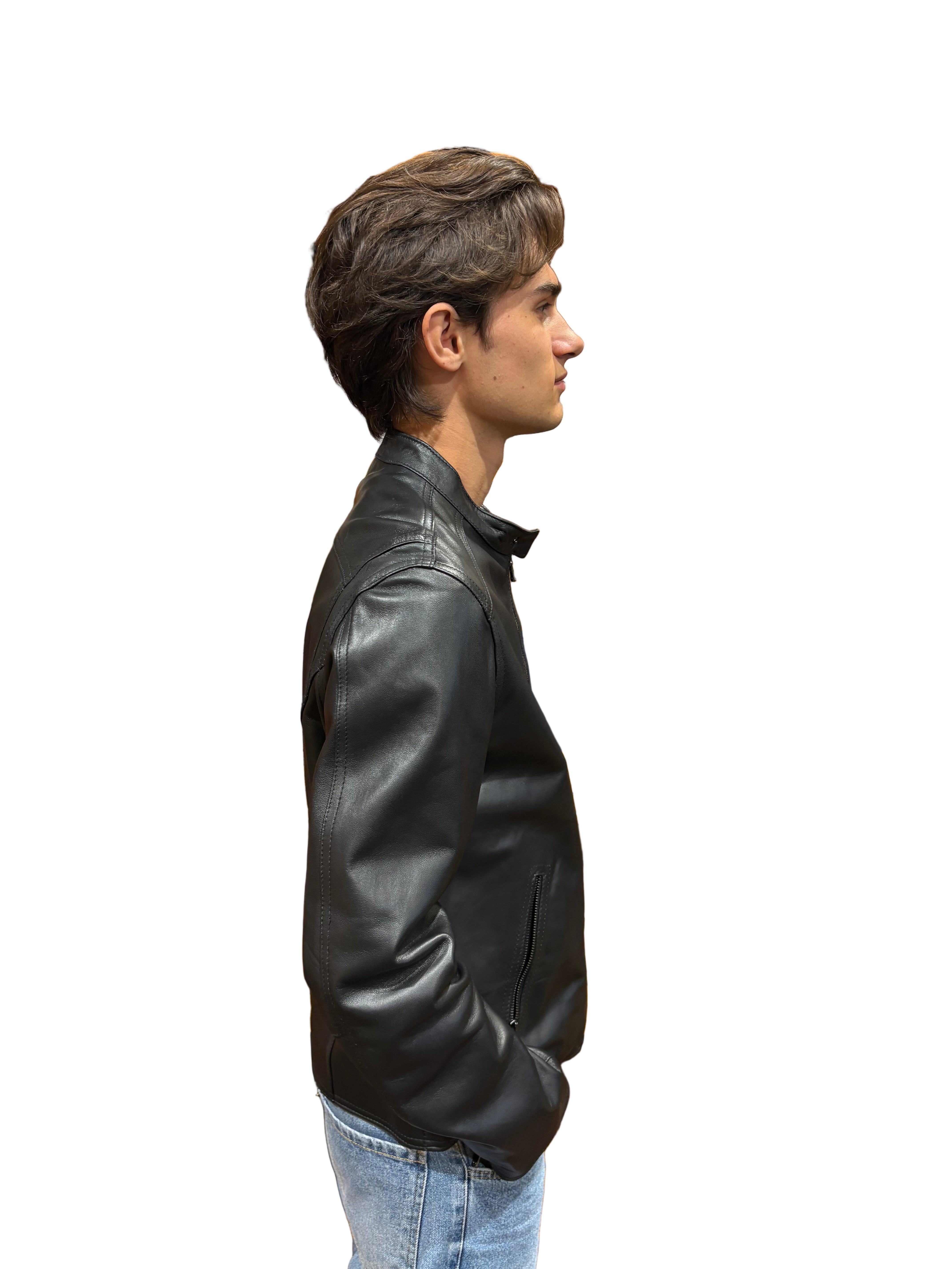 Allegrini Monster men's leather jacket, black