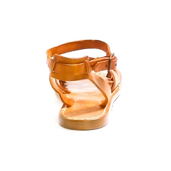 Sandalo in cuoio intrecciato donna pelletteria Allegrini 595D cuoio