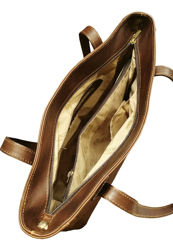 Shopper in pelle I Medici 63/2250 Testa di moro