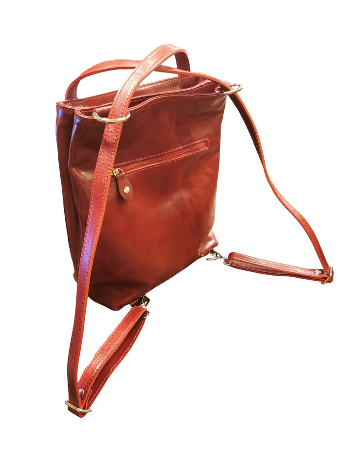 Borsa/zaino in pelle I Medici 63/2900 Rosso