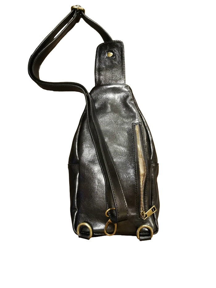 Monospalla in pelle I Medici 63/960 Nero