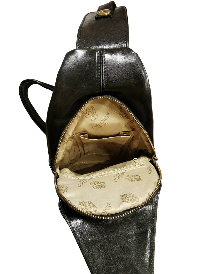 Monospalla in pelle I Medici 63/960 Nero