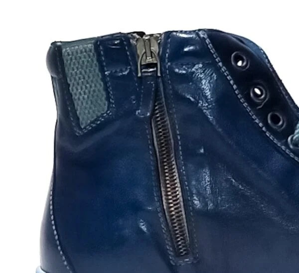 Sneakers alta da uomo in pelle Pelletteria Allegrini 6665 Indaco