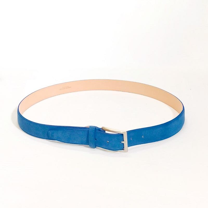 Cintura in pelle scamosciata 728 bluette