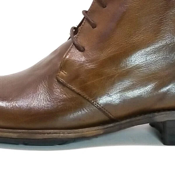 Men's Buffalo Leather Ankle Boot by Pelletteria Allegrini A477 Moor