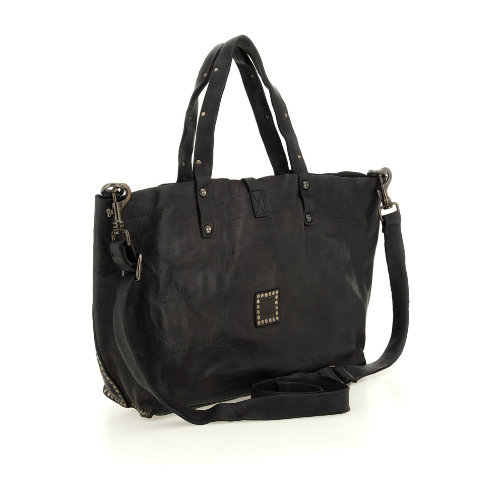 Borsa shopping Bella di Notte con manici e tracolla Campomaggi C000290ND-X0038 Nero