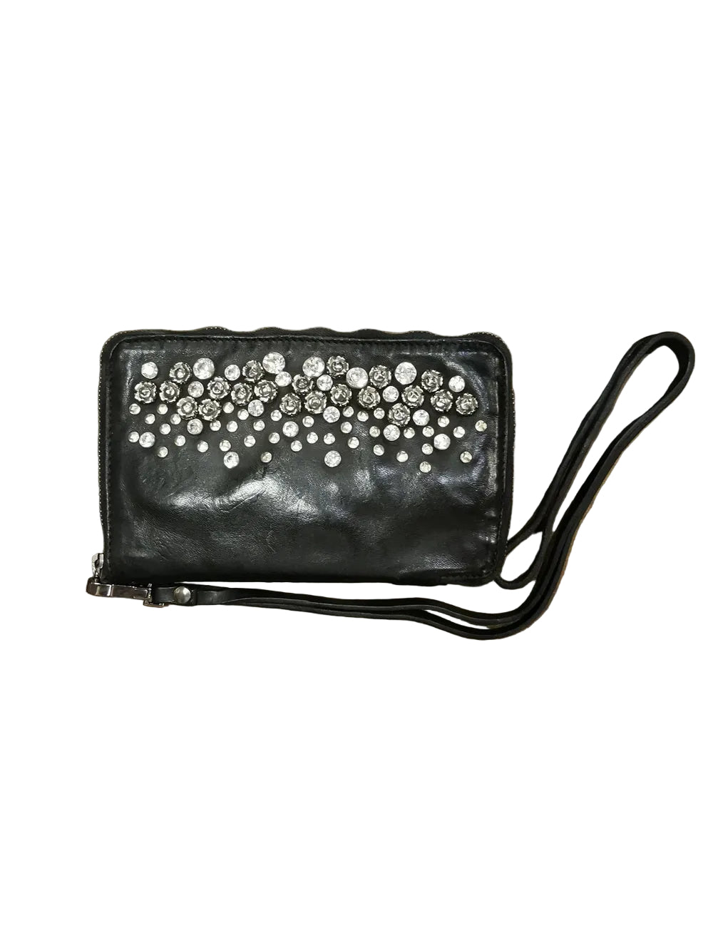 Portafoglio grande da donna con borchie Campomaggi C003570ND-X0038 Nero