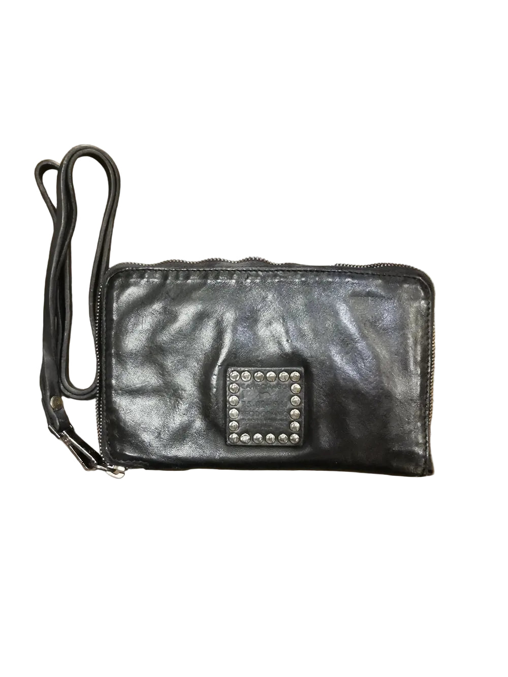 Portafoglio grande da donna con borchie Campomaggi C003570ND-X0038 Nero
