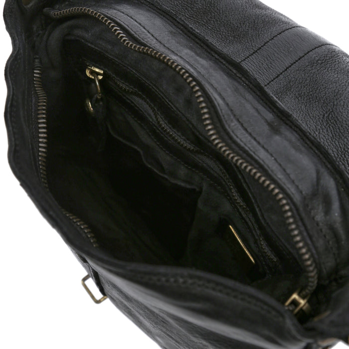 Borsa a tracolla in pelle Campomaggi C030690ND X0034 nero