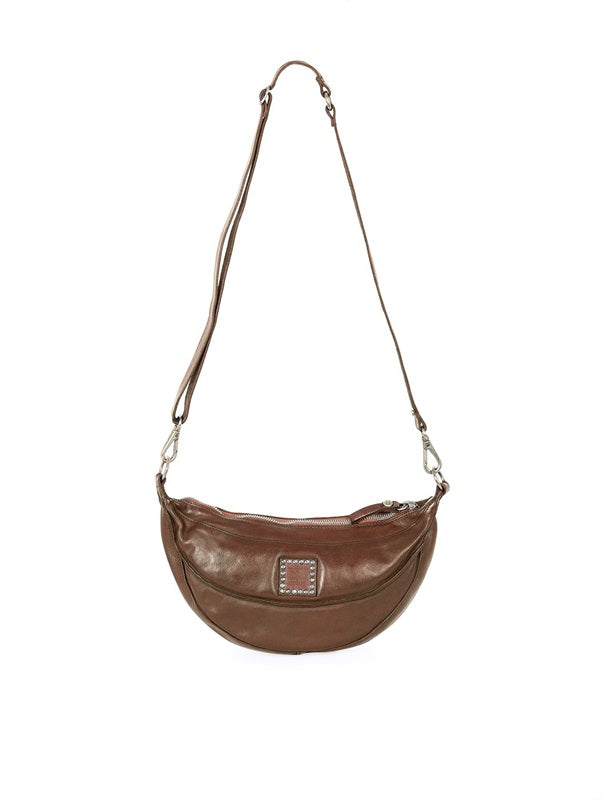 Borsa mezzaluna piccola in pelle Campomaggi C040210ND X0001 TESTA DI MORO