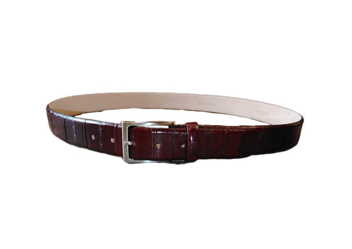 Cintura da uomo in pelle di anguilla C102ANG bordeaux