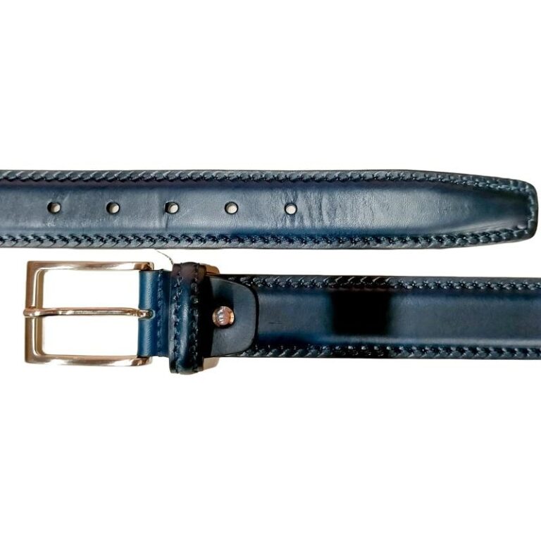 Cintura in Cuoio da uomo Pelletteria Allegrini Filippo C102CUO MARCAPUNTO blu scuro