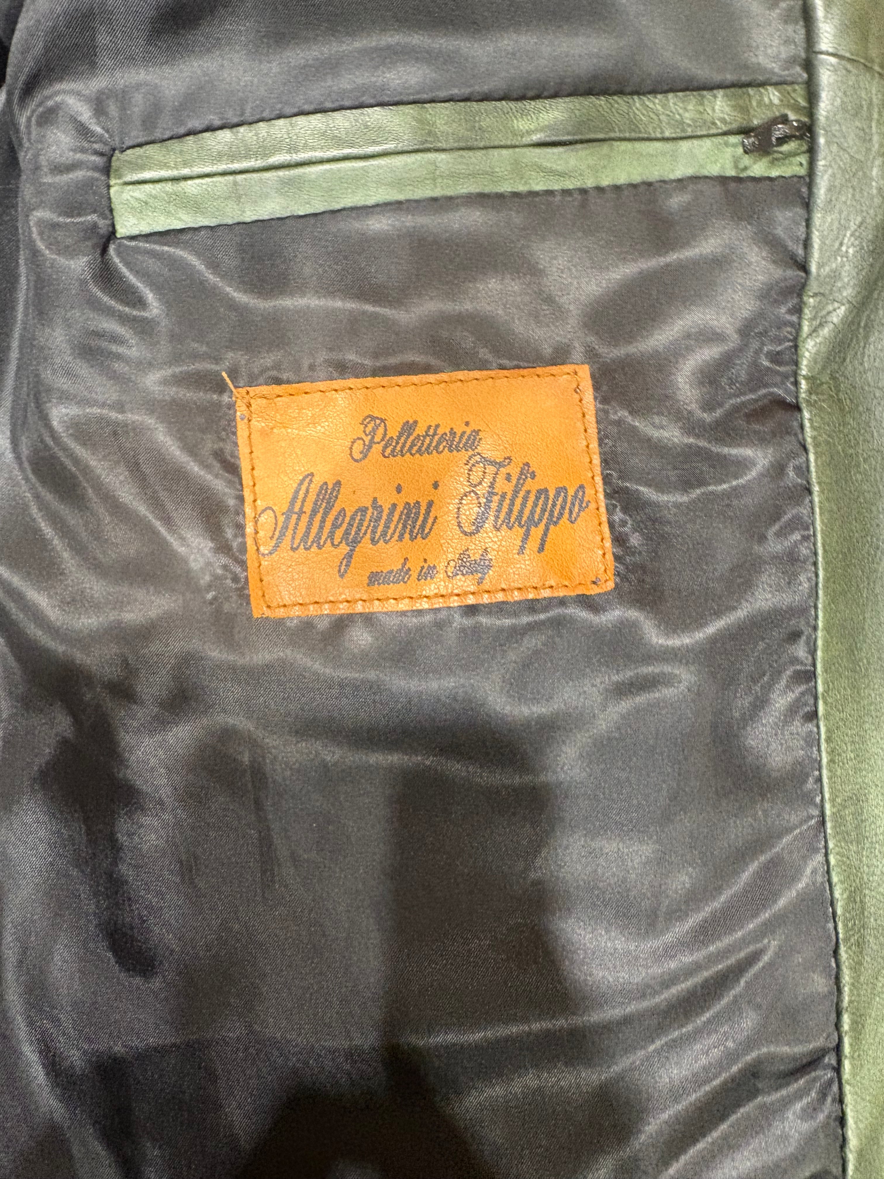 Pegaso Tuscany Green Hand-Painted Men's Leather Jacket