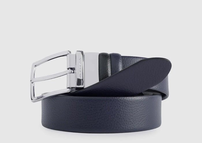 Cintura uomo reversibile con fibbia ad ardiglione CU4209MO Nero/Blu