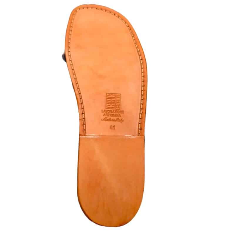 Ciabatta in cuoio con fascia uomo Pelletteria Allegrini Filippo 523U cuoio