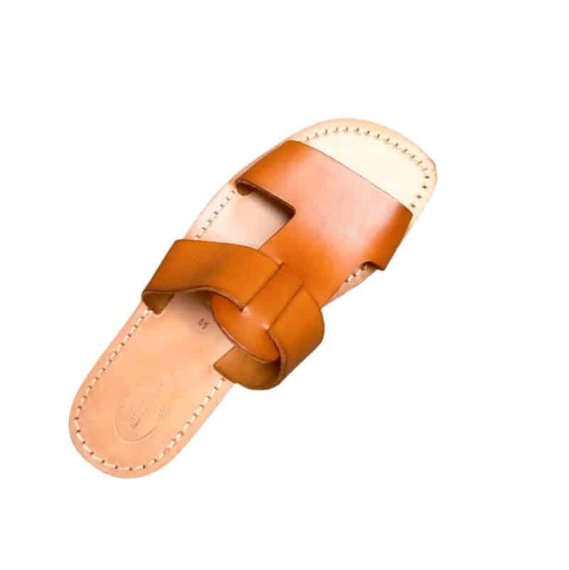 Ciabatta in cuoio con fascia uomo Pelletteria Allegrini Filippo 523U cuoio