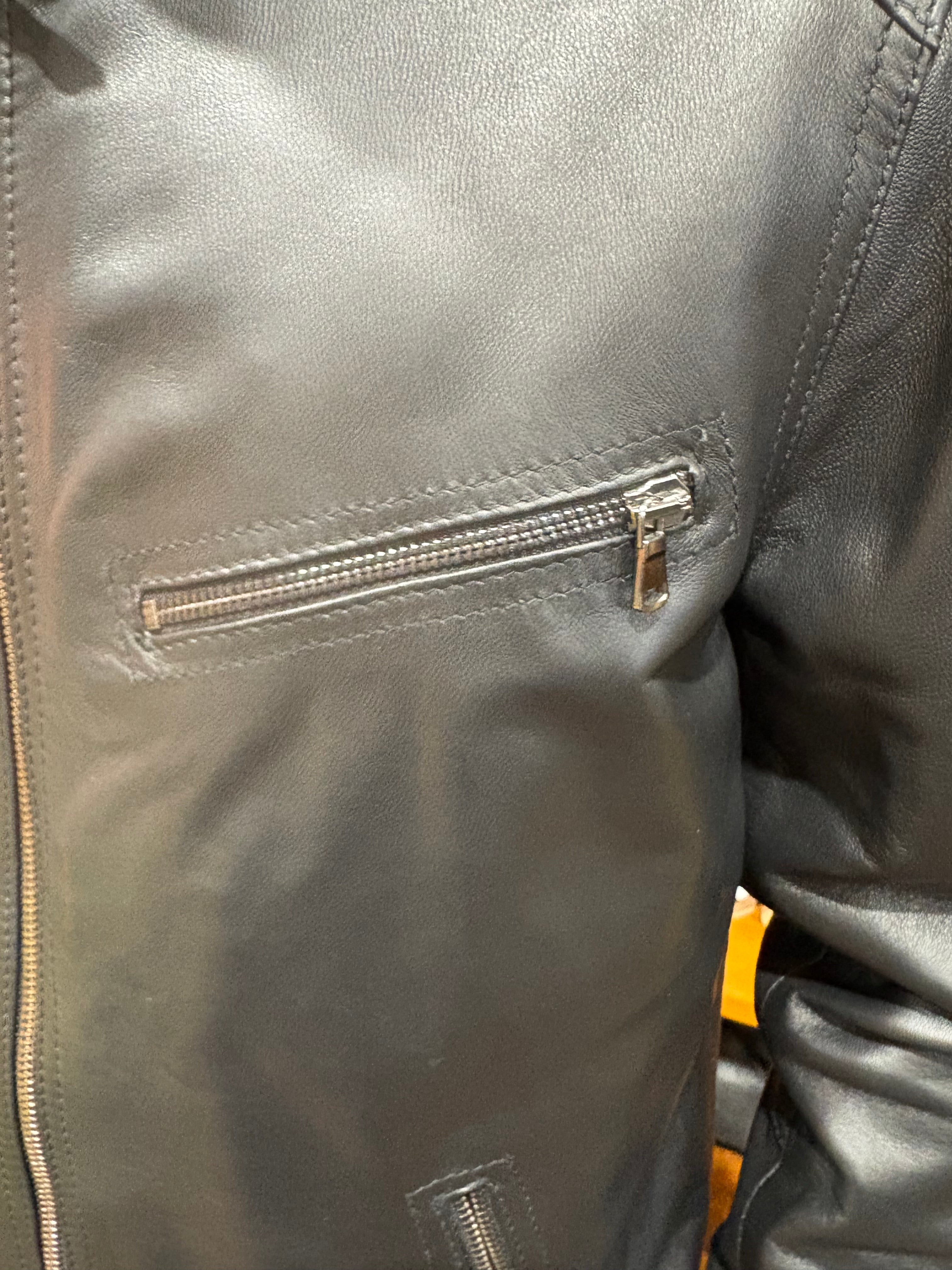 Allegrini Monster men's leather jacket, black