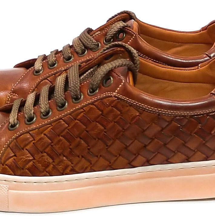 Sneaker in pelle intrecciata da uomo pelletteria allegrini 1411 coker