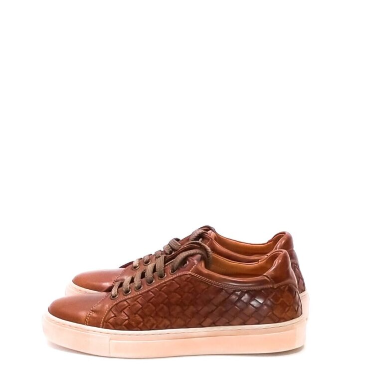 Sneaker in pelle intrecciata da uomo pelletteria allegrini 1411 coker