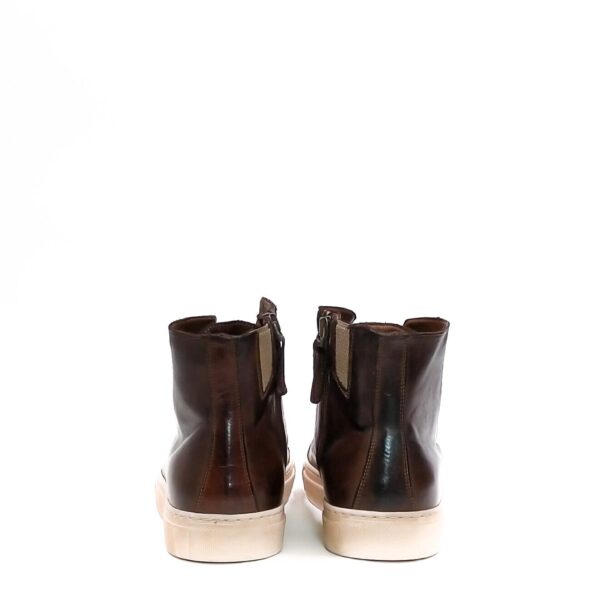 Sneakers alta da donna in pelle Pelletteria Allegrini D665 Marrone