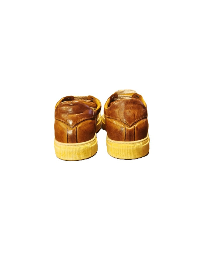 Sneakers bassa da donna in pelle Pelletteria Allegrini D873 Cuoio