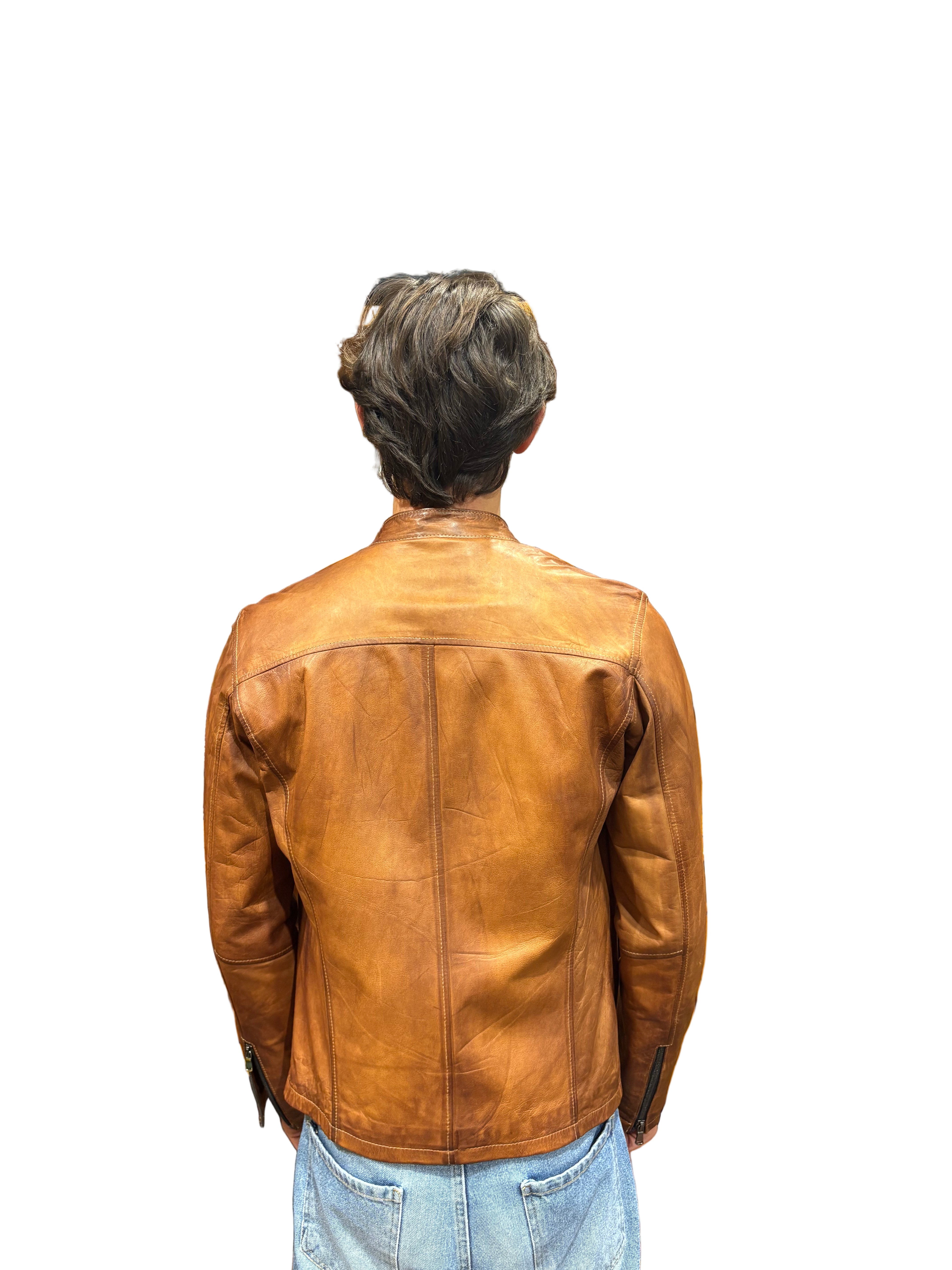 leather jacket leather goods allegrini pegaso grain leather