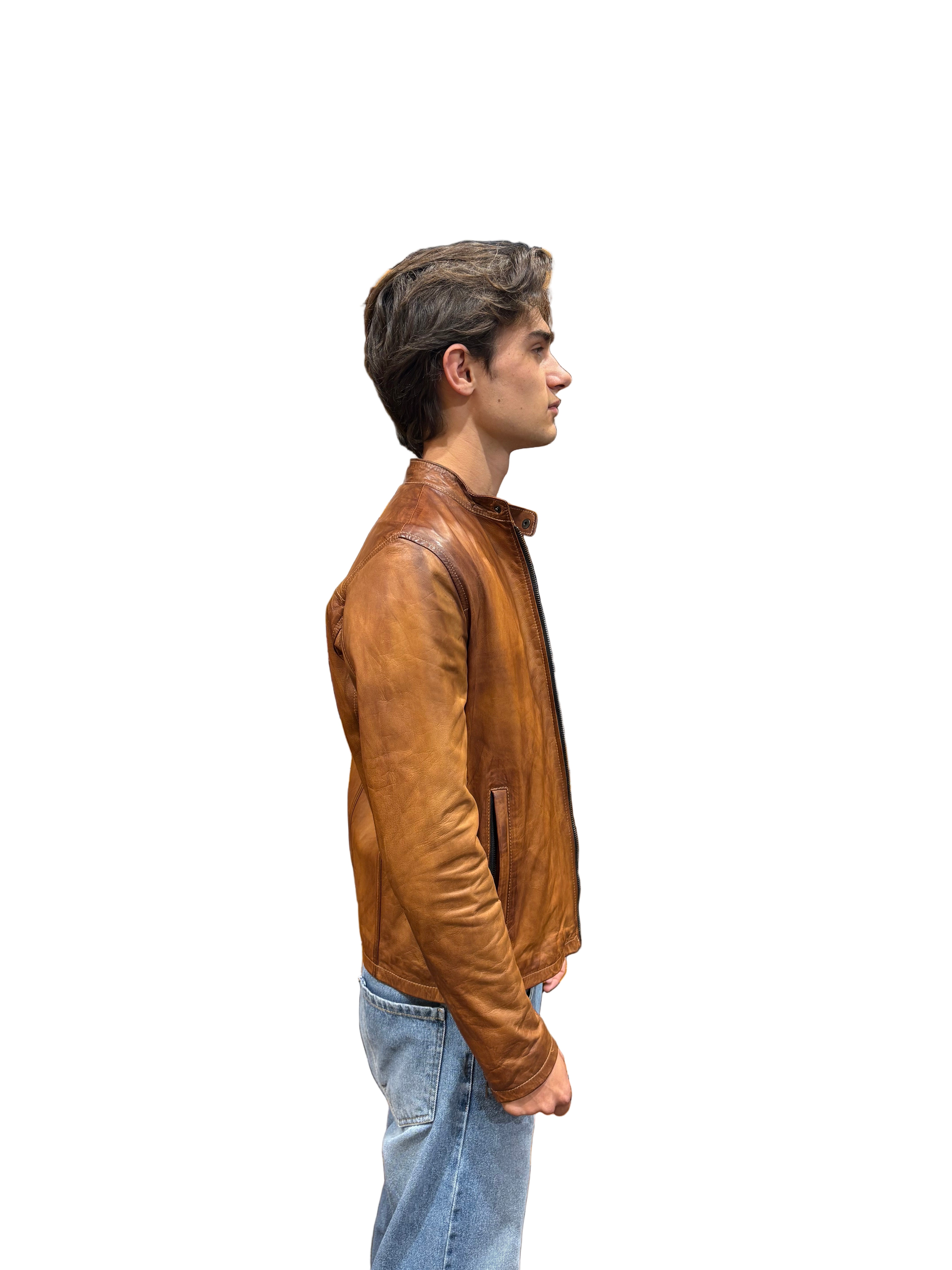 leather jacket leather goods allegrini pegaso grain leather