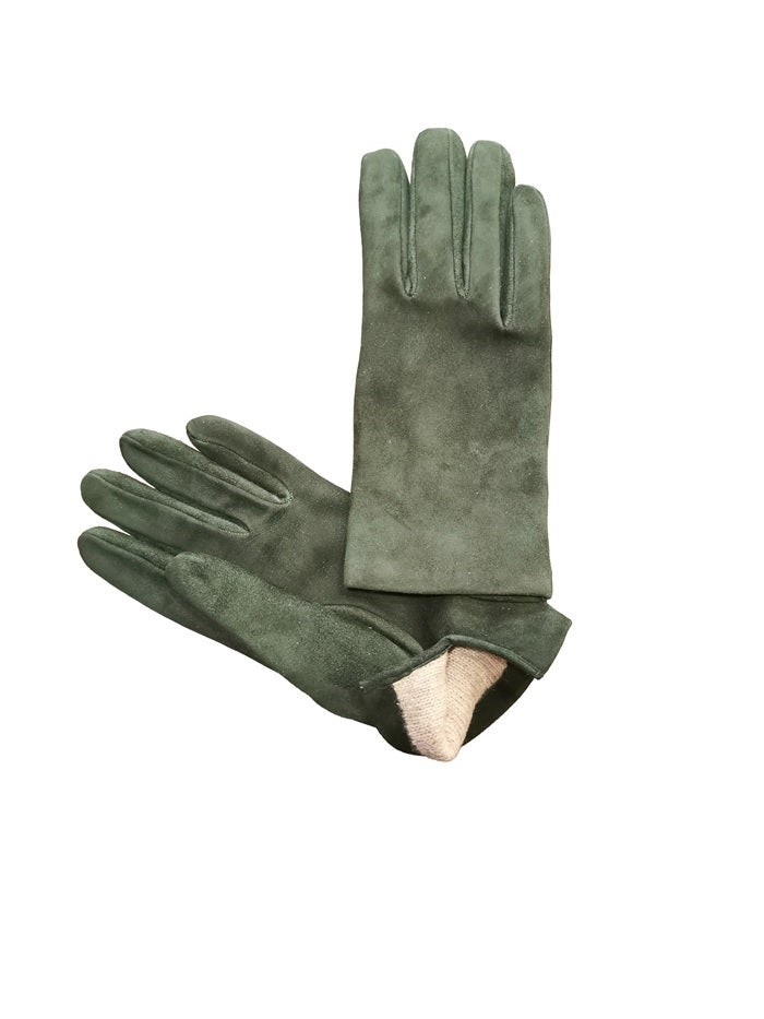 Guanto donna in pelle scamosciata Pelletteria Allegrini g300 verde bottiglia