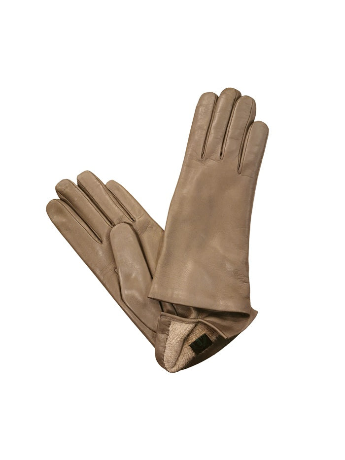 Guanto donna liscio in pelle Pelletteria Allegrini G303C talpa