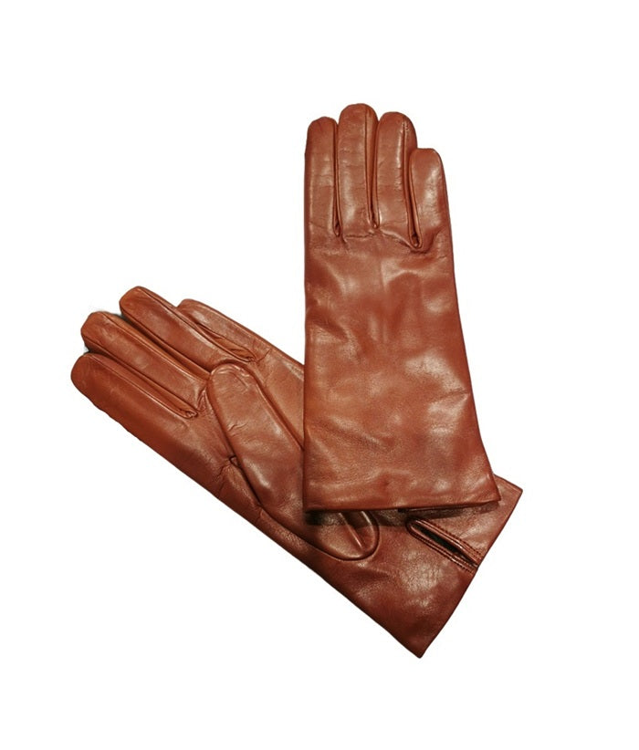 Guanto donna liscio in pelle Pelletteria Allegrini Filippo G303C Tabacco