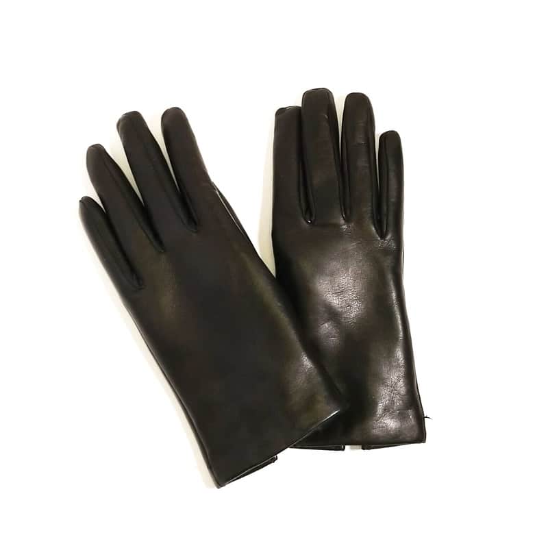 Guanto donna liscio in pelle fodera lapin G303L Nero