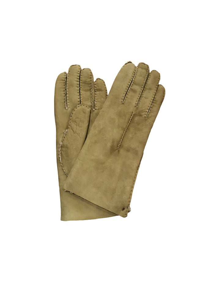 Women's suede and merino wool glove, Allegrini G307, green leather goods