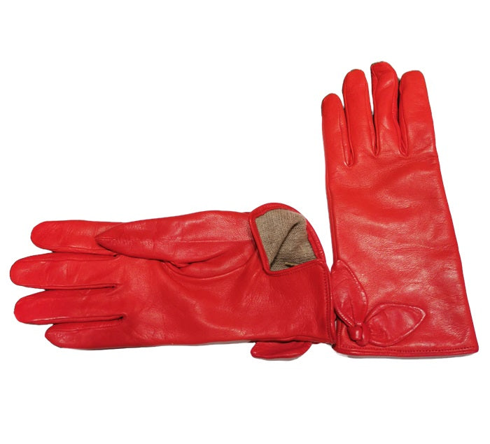 Guanto donna in pelle con nodo sul polso Pelletteria Allegrini Filippo G4275 Rosso