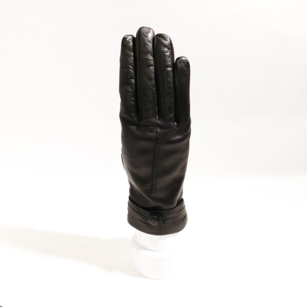 Guanto donna in pelle con bottoncino pelletteria allegrini g4656 nero