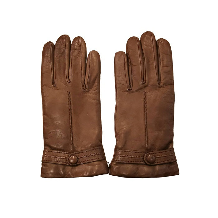 Guanto donna in pelle con bottoncino Pelletteria Allegrini Filippo G4656 argilla