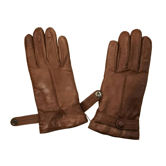 Guanto donna in pelle con bottoncino Pelletteria Allegrini Filippo G4656 argilla