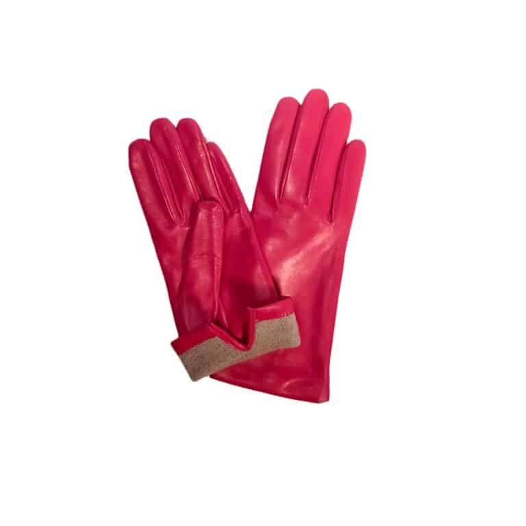 Guanto donna liscio in pelle Pelletteria Allegrini G303C fuxia