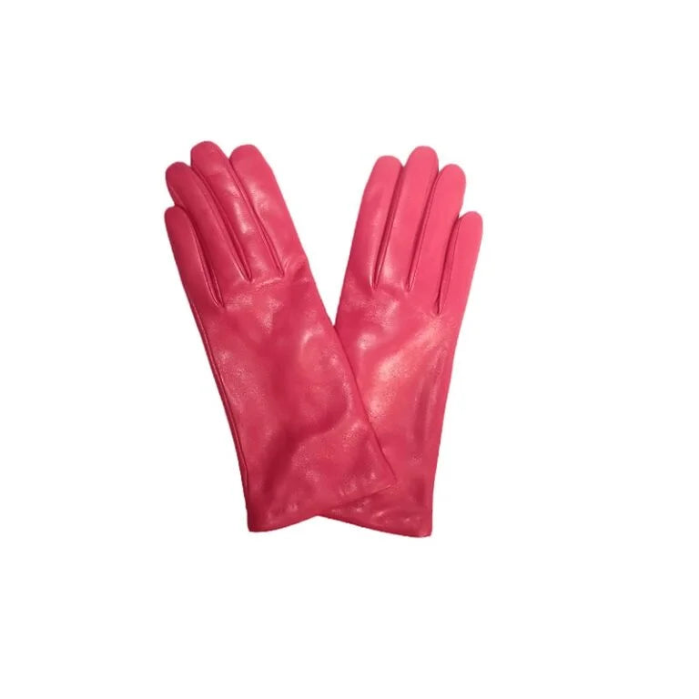 Guanto donna liscio in pelle Pelletteria Allegrini G303C fuxia