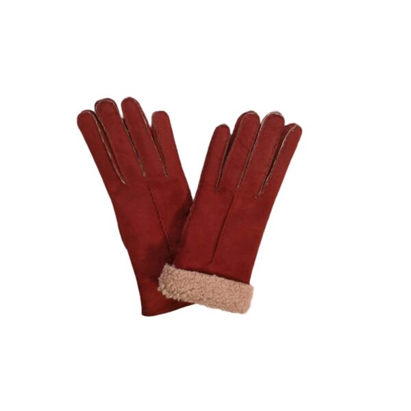 Guanto donna in camoscio e lana merinos pelletteria allegrini g307 bordeax
