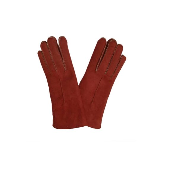 Guanto donna in camoscio e lana merinos pelletteria allegrini g307 bordeax