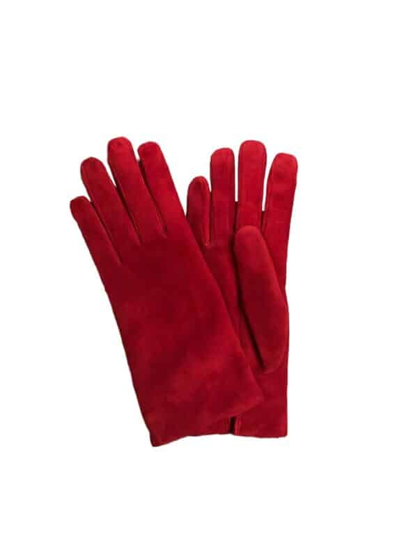 Guanto donna in pelle scamosciata pelletteria allegrini g300 rubino