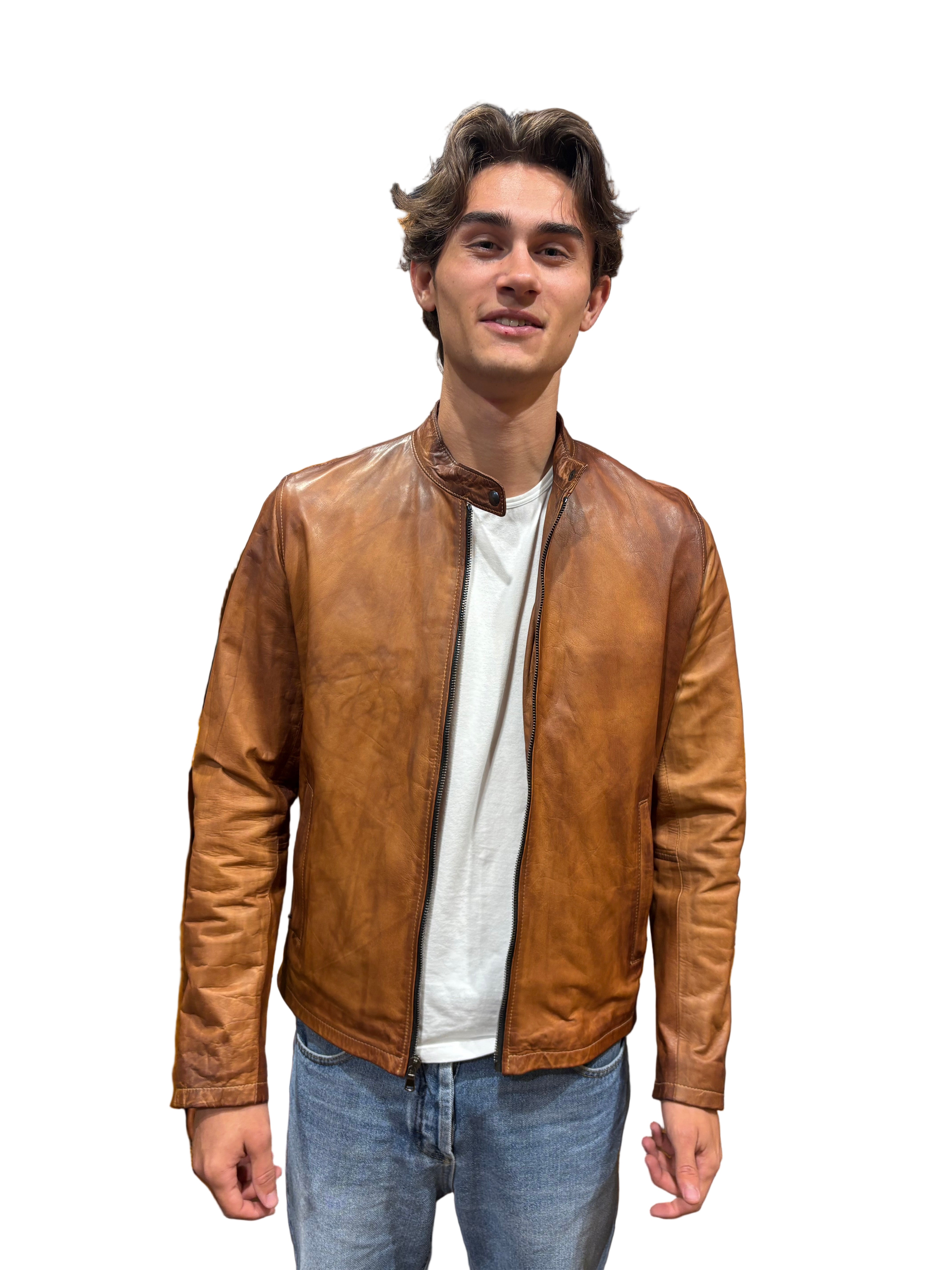 leather jacket leather goods allegrini pegaso grain leather
