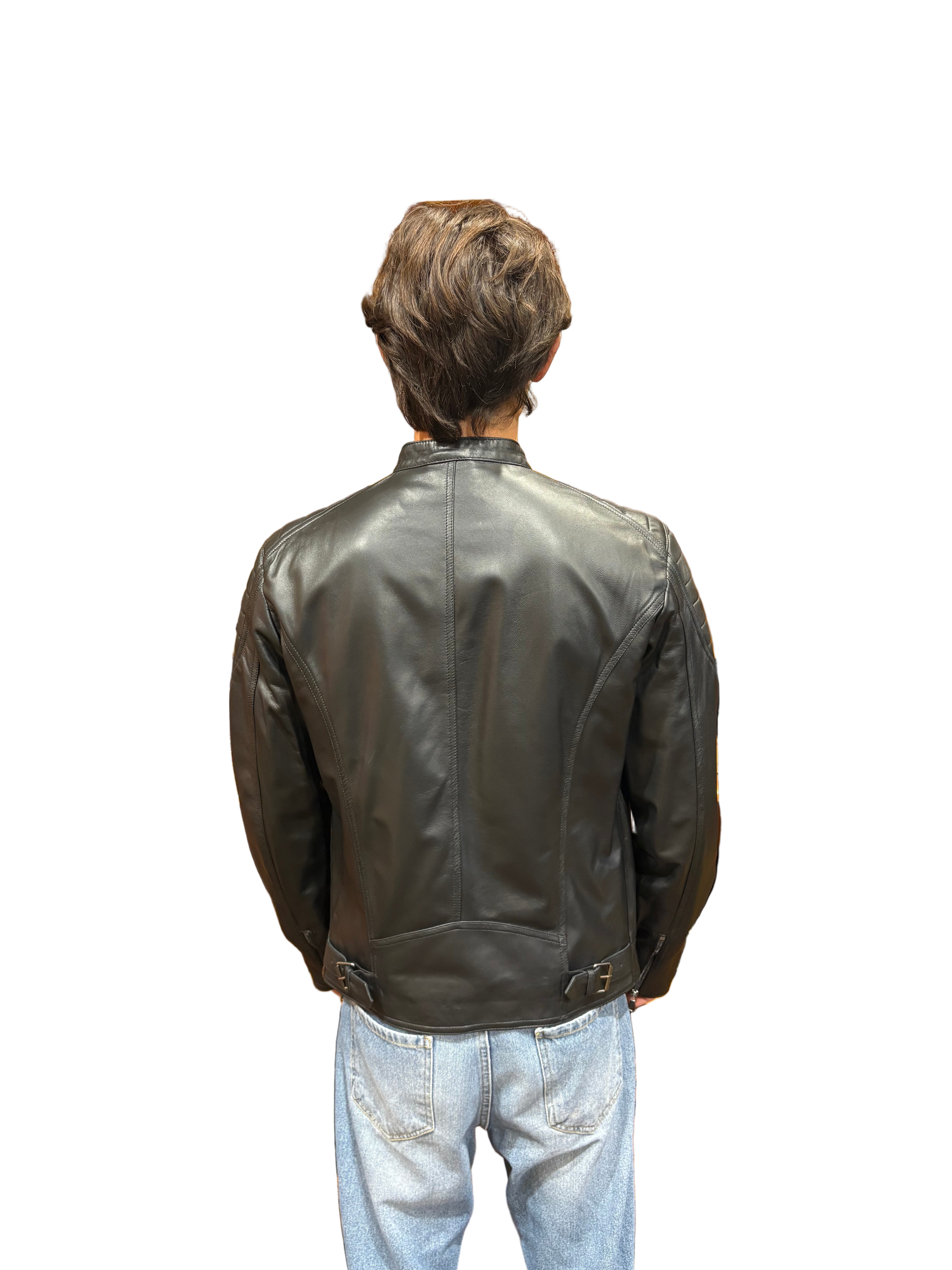 Allegrini Monster men's leather jacket, black