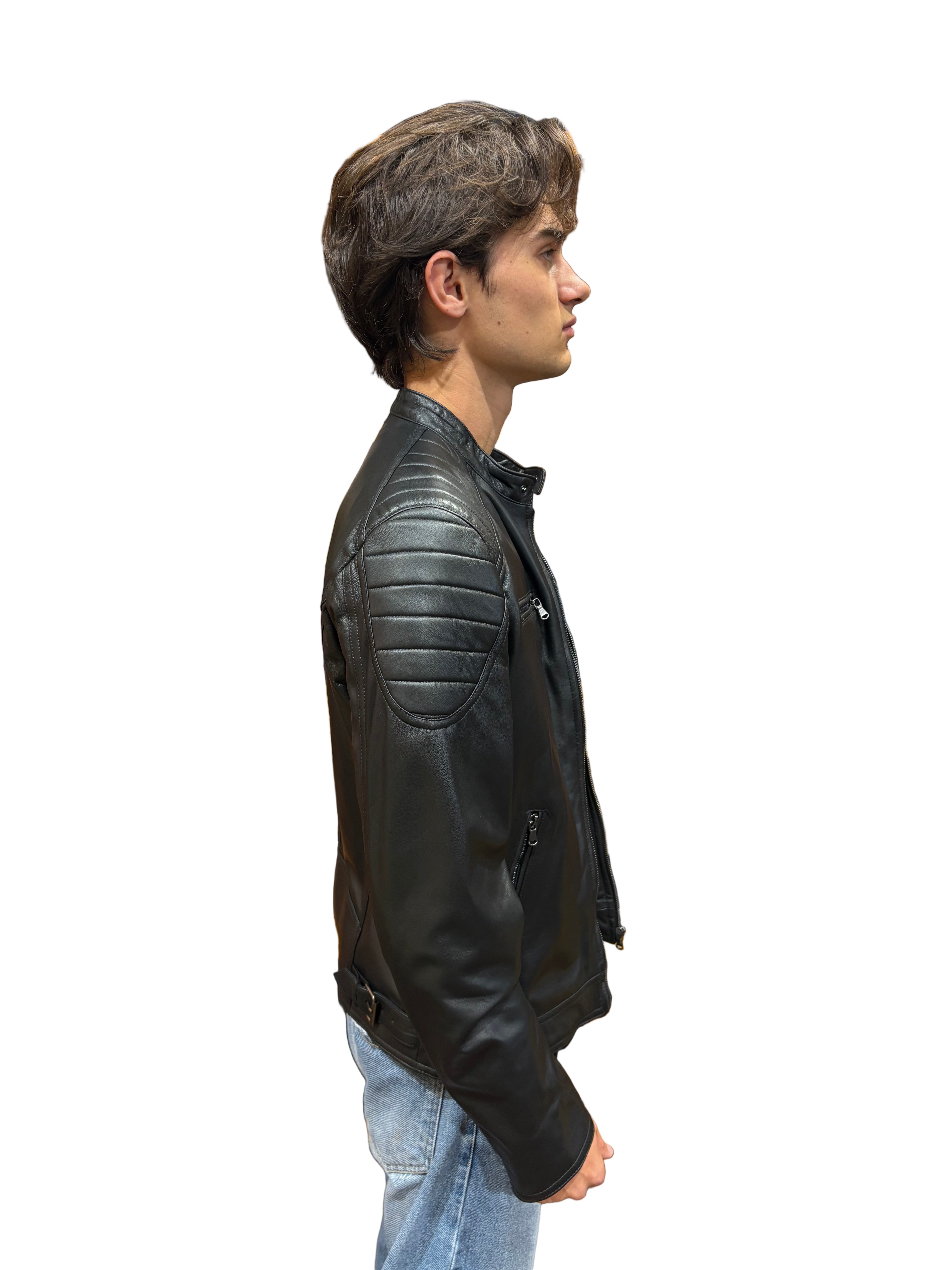 Allegrini Monster men's leather jacket, black