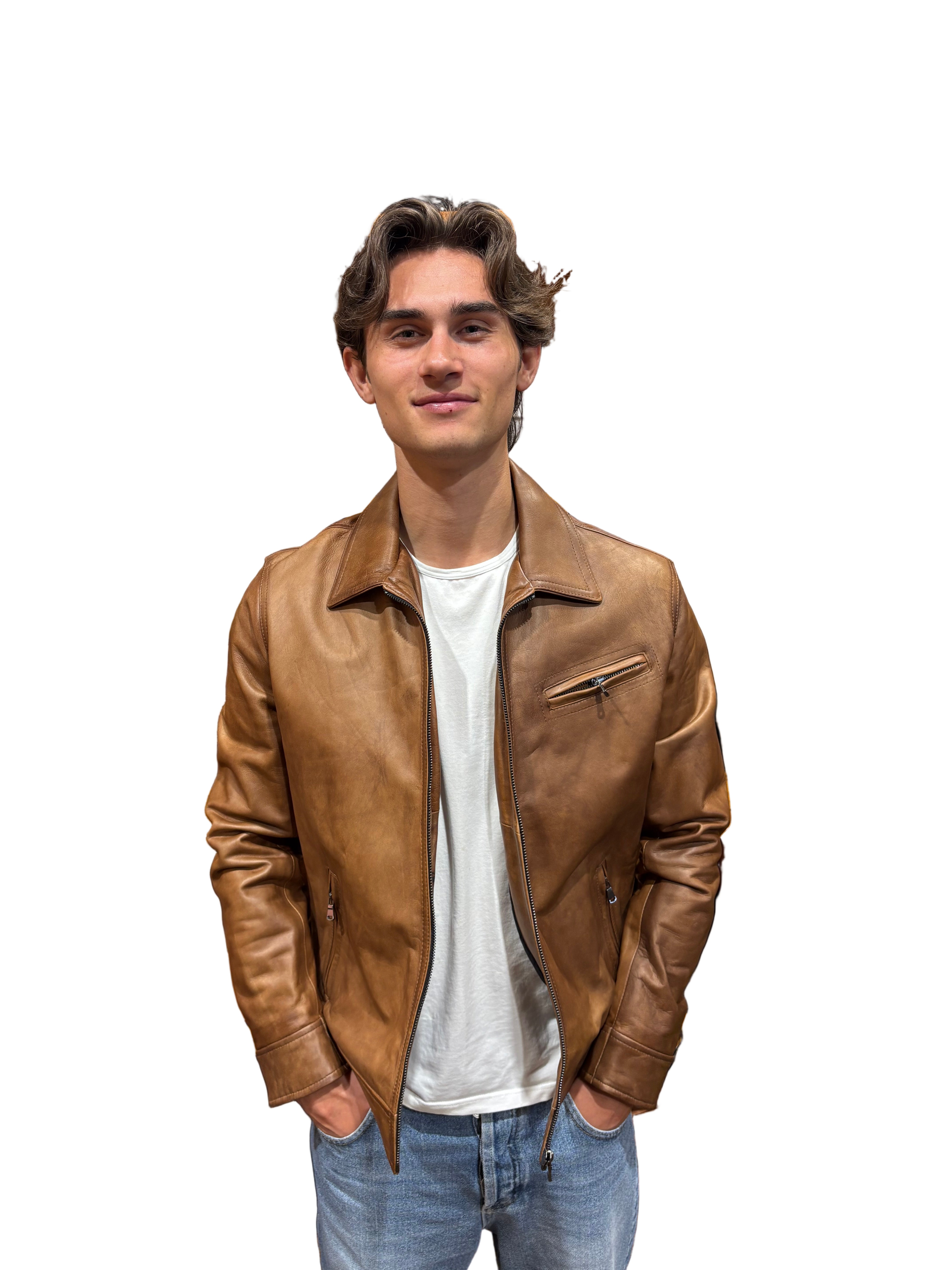 leather jacket leather goods allegrini pegaso grain leather