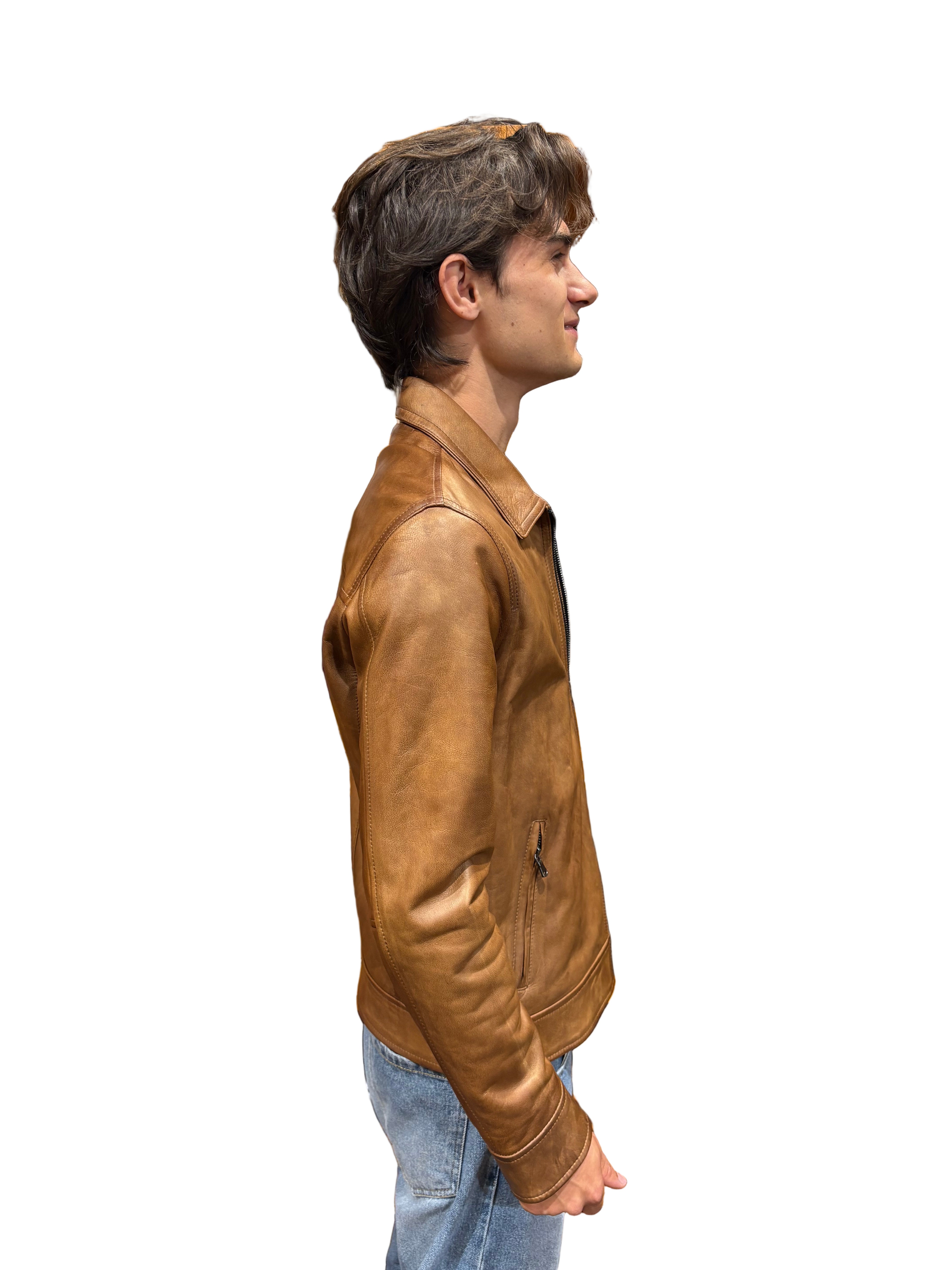 leather jacket leather goods allegrini pegaso grain leather